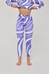 Legginsy termoaktywne – fioletowy wir, damskie. Fioletowe legginsy OOSC, s, bez wzorów, z materiału, długie. Za 269.99 zł.