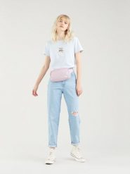 Levi's Dżinsy - Mom fit - w kolorze błękitnym rozmiar: W25/L27. Niebieskie jeansy Levi's®, l, z aplikacjami, z podwyższonym stanem. Za 145.45 zł.