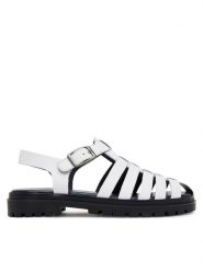 G-Star Raw Sandały WI34-23568-03 Biały. Białe sandały G-Star Raw, bez wzorów, ze skóry, retro, bez obcasa, na płaskiej podeszwie, bez zapięcia. Za 259.99 zł.