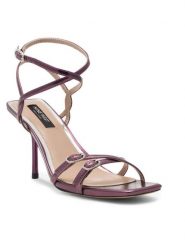 Nine West Sandały FARAZA ZL23014CC Fioletowy. Fioletowe sandały Nine West, bez wzorów, ze skóry, bez obcasa, na szpilce, bez zapięcia. Za 229.99 zł.