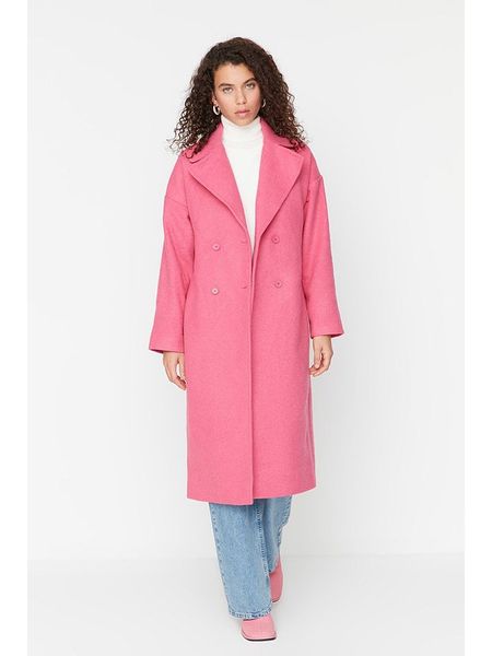 Trendyol Płaszcz zimowy w kolorze różowym rozmiar: 38. Różowe płaszcze Trendyol, na zimę, bez wzorów, z puchu, bez kaptura. Za 161.73 zł.
