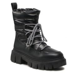 Trzewiki Jenny Fairy. Czarne botki Jenny Fairy, bez wzorów, bez obcasa, na płaskiej podeszwie, bez zapięcia. Za 107.98 zł.