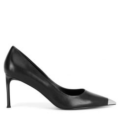 Szpilki Eva Minge. Czarne szpilki Eva Minge, bez wzorów, bez obcasa, na szpilce, bez zapięcia. Za 209.99 zł.