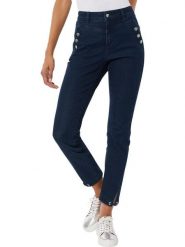 WITT WEIDEN Dżinsy - Slim fit - w kolorze granatowym rozmiar: 50. Niebieskie jeansy WITT WEIDEN, bez wzorów, z podwyższonym stanem. Za 105.14 zł.