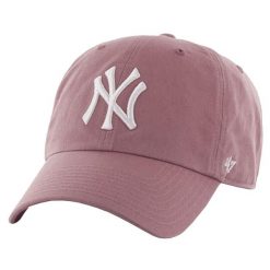 Damska czapka z daszkiem 47 Brand New York Yankees MLB Clean Up Cap. Czerwone czapki 47 Brand, bez wzorów, z bawełny, sportowe. Za 186.50 zł.