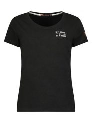 Geographical Norway Koszulka w kolorze czarnym rozmiar: L. Czarne bluzki Geographical Norway, l, bez wzorów, bez kołnierzyka, bez ramiączek. Za 61.46 zł.