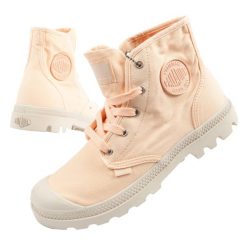 Buty sportowe za kostkę damskie Palladium Pampa Hi. Czerwone obuwie sportowe Palladium, z jeansu, za kostkę, bez zapięcia. Za 239.00 zł.