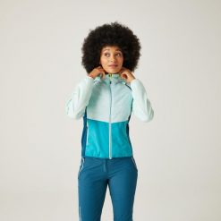 Steren II damska kurtka hybrydowa. Niebieskie kurtki sportowe Regatta, xl, bez wzorów, z softshellu, bez kaptura, trekkingowe. W wyprzedaży za 229.99 zł.
