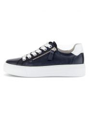 Gabor Skórzane sneakersy w kolorze granatowym rozmiar: 40,5. Niebieskie trampki Gabor, bez wzorów, ze skóry, bez zapięcia. Za 209.95 zł.