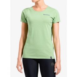 Koszulka wspinaczkowa damska La Sportiva Moon Rock T-Shirt. Zielone koszulki sportowe La Sportiva, bez wzorów, bez ramiączek. Za 172.99 zł.