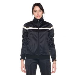 Bluza z zamek błyskawiczny na trening na co dzień. Czarne bluzy LEONE 1947 APPAREL, bez wzorów, z poliesteru, bez kaptura. W wyprzedaży za 134.57 zł.