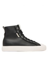 Calvin Klein Trampki Vulc Lace Up Hightop Lth HW0HW03076 Czarny. Czarne trampki Calvin Klein, bez wzorów, ze skóry, bez zapięcia. Za 409.99 zł.