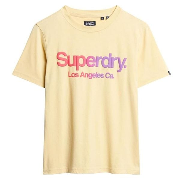 Koszulka turystyczna damska Superdry Tona Rainbow. Żółte koszulki sportowe Superdry, bez wzorów, z bawełny, bez ramiączek. W wyprzedaży za 101.00 zł.