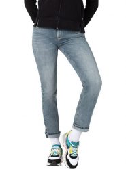 Timezone Dżinsy "Marah" - Slim fit - w kolorze szarym rozmiar: W32/L30. Szare jeansy Timezone, l, z aplikacjami. Za 114.44 zł.