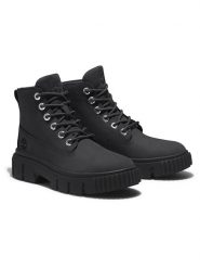 Timberland Skórzane botki "Greyfield" w kolorze czarnym rozmiar: 37. Czarne botki Timberland, bez wzorów, bez obcasa, bez zapięcia. Za 529.58 zł.
