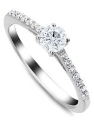 DIA DIAMONDS Srebrny pierścionek z diamentami i topazem rozmiar: 52. Szare pierścionki DIA DIAMONDS, z diamentem, srebrne. Za 399.71 zł.