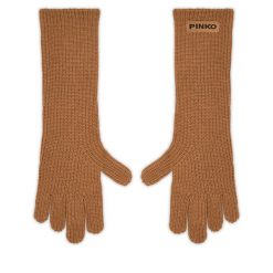 Rękawiczki Damskie PINKO. Brązowe rękawiczki Pinko, bez wzorów, z dzianiny. Za 389.99 zł.