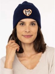 Zwillingsherz Czapka "Leo Heart" w kolorze granatowym rozmiar: onesize. Niebieskie czapki Zwillingsherz, bez wzorów, z materiału. Za 112.95 zł.