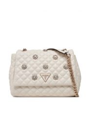 Guess Torebka Everlee HWEG86 79210 Écru. Torebki klasyczne Guess, z aplikacjami, ze skóry, bez dodatków. Za 639.99 zł.