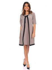 Romantik Paris Sukienka "Esty" w kolorze szarobrązowo-czarnym rozmiar: XL. Brązowe sukienki Romantik Paris, xl, bez wzorów, ze skóry, klasyczne, bez kołnierzyka, bez ramiączek, midi. Za 177.32 zł.