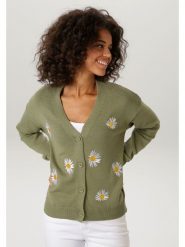 Aniston Kardigan w kolorze khaki rozmiar: 36. Brązowe kardigany Aniston, bez wzorów, z bawełny. Za 173.99 zł.