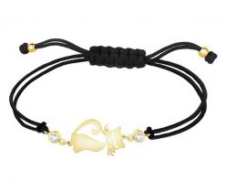 Bransoletka z cyrkoniami i elementami z żółtego złota - kot. Żółte bransoletki Apart, z cyrkonią, złote. Za 1,299.00 zł.