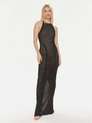 Guess Sukienka wieczorowa Belle W4GK80 Z36O0 Czarny Slim Fit. Czarne sukienki Guess, m, z aplikacjami, z syntetyku, wizytowe, bez kołnierzyka, bez ramiączek. Za 349.99 zł.