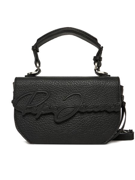 Pepe Jeans Torebka Amber Script PL031664 Czarny. Czarne torebki klasyczne Pepe Jeans, bez wzorów, z jeansu, bez dodatków. Za 299.99 zł.