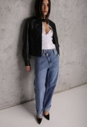 Niebieskie Asymetryczne Jeansy z Bawełny z Podwiniętymi Nogawkami Kenavia. Niebieskie jeansy Renee, l, bez wzorów. Za 149.99 zł.