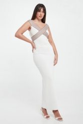 Sukienka maxi dzianinowa ELISABETTA FRANCHI. Sukienki Elisabetta Franchi, bez wzorów, z dzianiny, bez kołnierzyka, bez ramiączek, maxi. Za 2,089.00 zł.