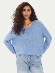 American Vintage Sweter Bymi BYM18AE24 Niebieski Regular Fit. Niebieskie swetry American Vintage, m, bez wzorów, z wełny, bez ramiączek. Za 339.99 zł.