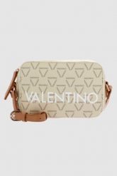 VALENTINO Mała kremowa torebka Liuto Camera Bag. Brązowe torebki klasyczne Valentino by Mario Valentino, bez wzorów, duże, bez dodatków. W wyprzedaży za 359.99 zł.