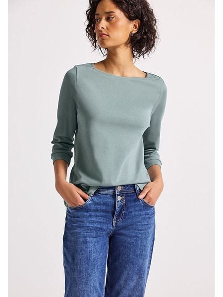 Street One Koszulka w kolorze błękitnym rozmiar: 44. Niebieskie bluzki Street One, bez wzorów, z bawełny, street, bez kołnierzyka, bez ramiączek. Za 74.28 zł.