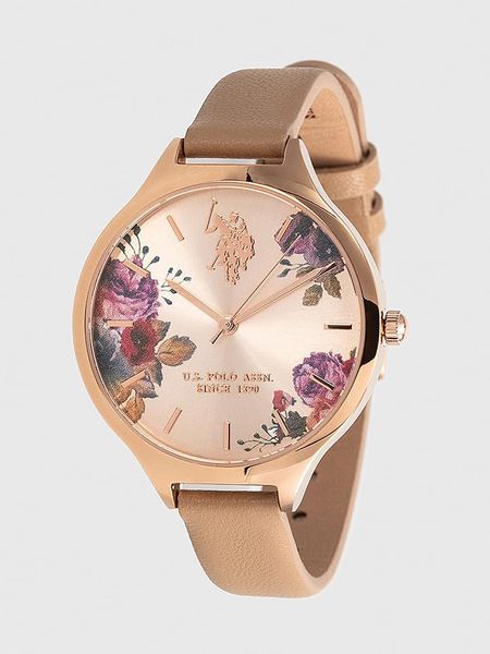 U.S. Polo Assn. Zegarek kwarcowy w kolorze różowozłoto-beżowym rozmiar: onesize. Brązowe, analogowe zegarki U.S. Polo Assn., metalowe. Za 236.05 zł.