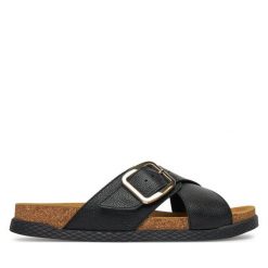 Klapki Lasocki. Czarne klapki Lasocki, bez wzorów, bez obcasa. Za 159.99 zł.