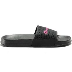Klapki damskie Champion Slide Daytona. Czarne klapki Champion, bez wzorów, bez obcasa. Za 109.00 zł.