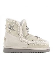 Mou Skórzane botki zimowe w kolorze kremowym rozmiar: 39. Brązowe botki Mou, na zimę, bez wzorów, z wełny, bez obcasa, bez zapięcia. Za 861.99 zł.