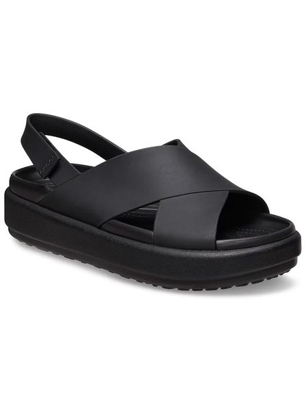 Crocs Sandały "Brooklyn Luxe" w kolorze czarnym rozmiar: 36/37. Czarne sandały Crocs, bez wzorów, klasyczne, z otwartym noskiem, bez obcasa, bez zapięcia. Za 209.45 zł.