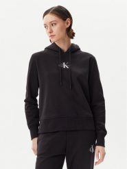 Calvin Klein Jeans Bluza Monologo J20J225358 Czarny Regular Fit. Czarne bluzy Calvin Klein Jeans, l, bez wzorów, z bawełny, bez kaptura. Za 229.99 zł.