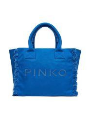 PINKO Torebka Beach Shopping PE 25 PLTT 100782 A1WQ Niebieski. Niebieskie torebki klasyczne Pinko, bez wzorów, z materiału, bez dodatków. Za 449.99 zł.