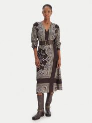 Liu Jo Sukienka codzienna MF5394 TS117 Brązowy Regular Fit. Brązowe sukienki Liu Jo, na co dzień, bez wzorów, z syntetyku, wizytowe, bez kołnierzyka, bez ramiączek, proste. Za 989.99 zł.