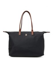 Tommy Hilfiger Torebka Popette Maxi Tote AW0AW17996 Czarny. Czarne torebki klasyczne TOMMY HILFIGER, bez wzorów, ze skóry, bez dodatków. Za 469.99 zł.