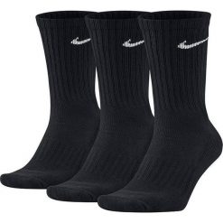 Sportowe skarpetki Nike 3-pak Crew SX4508. Czarne skarpety Nike, bez wzorów. W wyprzedaży za 49.00 zł.