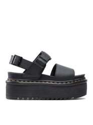 Dr. Martens Sandały Voss Quad 26725001 Czarny. Czarne sandały Dr. Martens, bez wzorów, ze skóry, bez obcasa, na koturnie, bez zapięcia. Za 419.99 zł.
