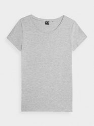 4F T-shirt regular gładki damski XL. Szare t-shirty 4f, xl, bez wzorów, z dzianiny, bez kołnierzyka, bez ramiączek. Za 49.99 zł.