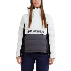 Kurtka narciarska damska Everett Padded Anorak. Białe kurtki narciarskie FUNDANGO, xs, bez wzorów, z puchu, bez kaptura, narciarskie. Za 589.90 zł.