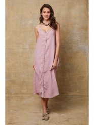 Joséfine Lniana sukienka "Louisa" w kolorze jasnoróżowym rozmiar: L. Różowe sukienki Joséfine, l, bez wzorów, ze lnu, bez kołnierzyka, bez ramiączek, maxi. Za 152.99 zł.