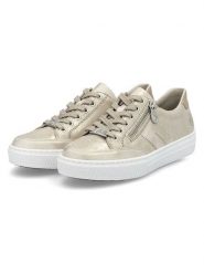 Rieker Skórzane sneakersy w kolorze złotym rozmiar: 40. Żółte trampki Rieker, bez wzorów, z materiału, bez zapięcia. Za 162.87 zł.