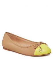 TWINSET Baleriny 241TCP110 Beżowy. Brązowe baleriny Twinset, bez wzorów, ze skóry, bez obcasa. Za 489.99 zł.