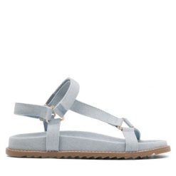 Sandały Jenny Fairy. Niebieskie sandały Jenny Fairy, bez wzorów, bez obcasa, na płaskiej podeszwie, bez zapięcia. Za 129.99 zł.